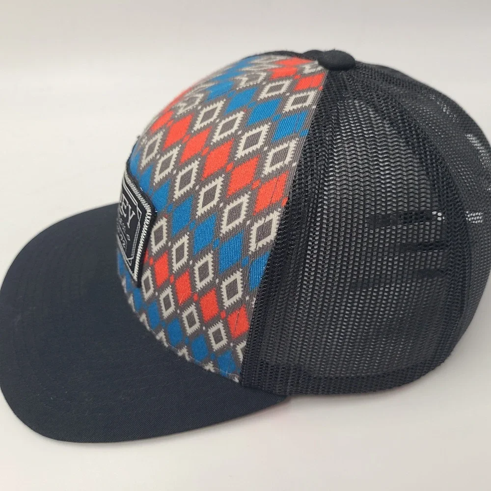 Hooey Hat Snapback Trucker‎ Mesh Black Blue Red Geometric Aztec Pattern Western - Picture 7 of 14